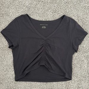 AE dark gray, cropped T-shirt, size XL